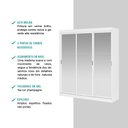 Ver imagem 4 de Guarda Roupa Casal 3 Portas 4 Gav Espelho Branco 1144 Carraro