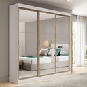 Ver imagem 1 de Guarda Roupa Casal 3 Portas 4 Gav Espelho Branco 1144 Carraro