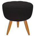 Ver imagem 4 de Kit 2 Poltronas e Puff Maitê Suede Preto para Casa