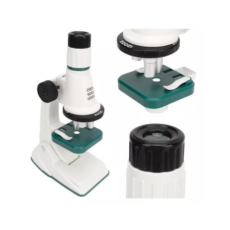 Brinquedo Microscópio Polilab Stem Lentes até 1200x - Polibrinq