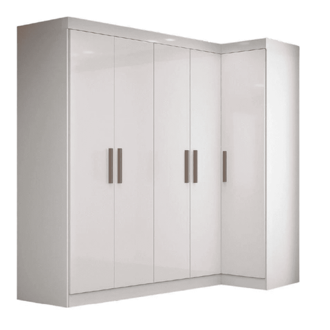 Guarda Roupas Modulado de Canto Madrid com 5 Portas e 2 Gavetas Maxel