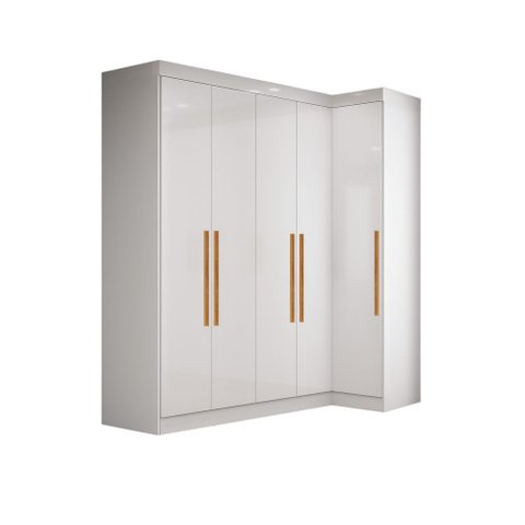Guarda Roupas Modulado de Canto Madrid com 5 Portas e 2 Gavetas Maxel