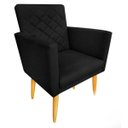 Ver imagem 3 de Kit 2 Poltronas Decorativa e Puff Maitê Preto Penteadeira