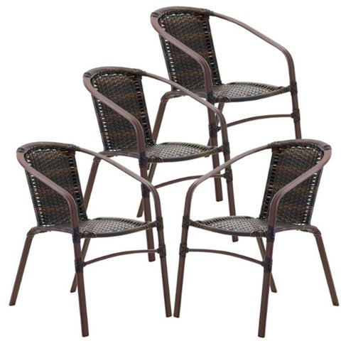 4 Cadeiras Floripa em Alumínio Pintura para Cozinha, Área, Jardim Trama Original