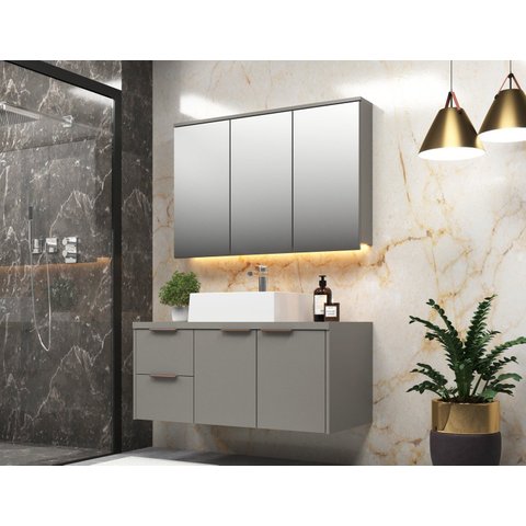 Conjunto para Banheiro Lumina 100 c/ LED Cimento/Cimento