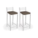 Ver imagem 1 de Kit 2 Banquetas Sala Jantar Gênova 2B705CR 2 Un Cromado/Marrom - Kappesberg
