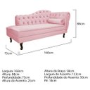 Ver imagem 5 de Kit Diva Recamier Diana 160cm Lado Esquerdo e 01 Poltrona Classic Suede - Doce Sonho Móveis RECAMIER