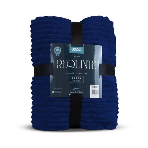 Manta Microfibra Requinte Queen Canelada 220x240cm - Uzoo Manta Microfibra Flannel Requinte Queen