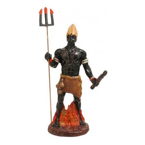 Imagem Orixa Exu Escultura Resina Estatua 25 Cm
