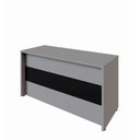 Ver imagem 4 de Balcão de Atendimento 135 cm Reto Baixo Recepção F5 Office Cor:Cinza Sagrado com Preto