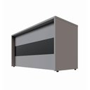 Ver imagem 2 de Balcão de Atendimento 135 cm Reto Baixo Recepção F5 Office Cor:Cinza Sagrado com Preto