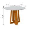 Mesa de Jantar 100x100 com 4 Cadeiras Isabela Ipê/Off White/Marrom Rosê - PR Móveis - 3