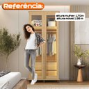 Ver imagem 5 de Guarda-Roupas Solteiro 2 Portas Reflecta com LED 2 Gavetas Interna com Pés Atlas Cinamomo