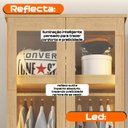 Ver imagem 6 de Guarda-Roupas Solteiro 2 Portas Reflecta com LED 2 Gavetas Interna com Pés Atlas Cinamomo