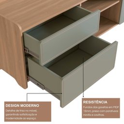 Rack para Tv 75 Polegadas 100% Mdf 58x182cm Flea - 5