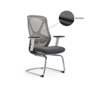 Ver imagem 2 de Cadeira de Escritório para Espera com Tela Mesh Cinza Transparente e Apoio Lombar - Bering