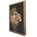 Ver imagem 4 de Quadro Decorativo Leão de Perfil em Moldura Caixa Tacolado Moldura Trad 1cm Branca com Vidro 20 X 30
