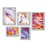 Kit Com 5 Quadros Decorativos - Abstrato Colorido Mármore - 078kq01b - 2