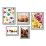 Kit Com 5 Quadros Decorativos - Cupcake Doceria Lanchonete Cozinha - 117kq01b - 2