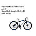 Ver imagem 4 de Bicicleta Mountain Bike Velox Aro 29 Freio Disco 21v Ello Cor:preto/azul