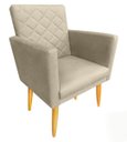 Ver imagem 3 de Kit 2 Poltronas e Puff Maitê Suede Bege para Camarim