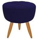 Ver imagem 5 de Kit 2 Poltronas e Puff Maitê Suede Azul Marinho Escritório