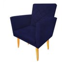 Ver imagem 5 de Kit 2 Poltronas Decorativa e Puff Maitê Azul Marinho Sala