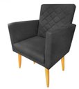 Ver imagem 2 de Kit 2 Poltronas Maitê Suede Grafite para Camarim