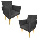 Ver imagem 1 de Kit 2 Poltronas Maitê Suede Grafite para Leitura