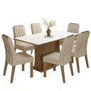 Ver imagem 2 de Conjunto Sala de Jantar Tampo de Madeira 6 Cadeiras Rustic/Branco/Imperial Hortelã Madesa