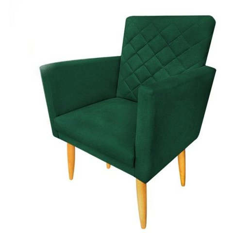 Poltrona Decorativa Maitê Suede Verde para Escritório