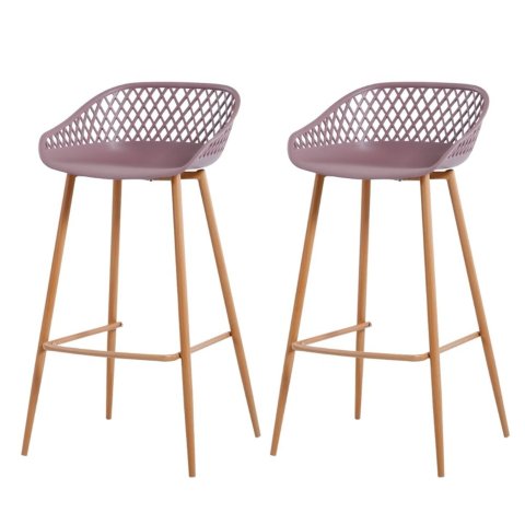 Kit 2 Banquetas Mônaco Clarice Alta Fratini 96 Cm (altura) em Polipropileno Cardo Base em Aço