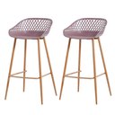 Ver imagem 1 de Kit 2 Banquetas Mônaco Clarice Alta Fratini 96 Cm (altura) em Polipropileno Cardo Base em Aço