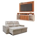 Ver imagem 1 de Kit Sofá Cheer Solar 3 Lugares Retrátil Reclinável com Rack Painel 65 New Oscar