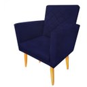 Ver imagem 2 de Poltrona Maitê Suede Azul Marinho para Sala e Recepção