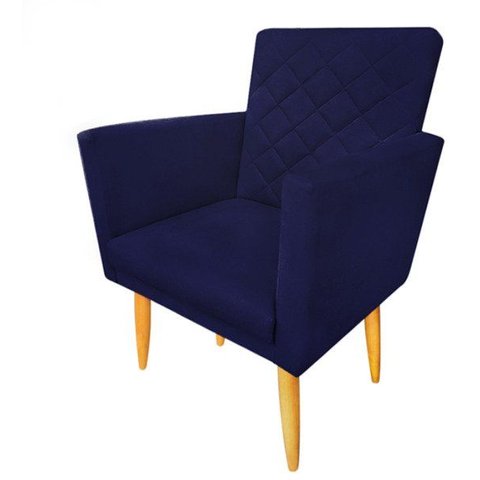 Poltrona Maitê Suede Azul Marinho para Recepção