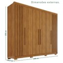 Ver imagem 3 de Guarda-Roupa Casal com Pés 100% MDF 6 Portas 6 Gavetas Granada Premium Marrom/Cinamomo