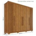 Ver imagem 3 de Guarda-Roupa Casal com Pés 100% MDF 6 Portas 6 Gavetas Granada Premium Marrom/Cinamomo