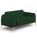 Ver imagem 1 de Sofá 2 Lugares para Sala de Estar Molino 150 Cm D02 Pés D'ouro Veludo Verde Musgo C-303 - Lyam