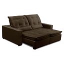 Ver imagem 1 de Sofa Retratil Reclinavel 2 Lugares 2,40m Atlantis Veludo Marrom Lansofbr Lansof Brasil