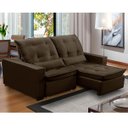 Ver imagem 2 de Sofa Retratil Reclinavel 2 Lugares 2,40m Atlantis Veludo Marrom Lansofbr Lansof Brasil