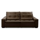 Ver imagem 4 de Sofa Retratil Reclinavel 2 Lugares 2,40m Atlantis Veludo Marrom Lansofbr Lansof Brasil