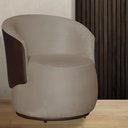 Ver imagem 1 de Poltrona Organica Beatriz Suede Cappuccino C/ Composê Corano Marrom - Lm Decor