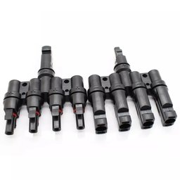 Conector MC4 Tipo T 4 vias 4x1 Painel Energia Solar 40A - 1