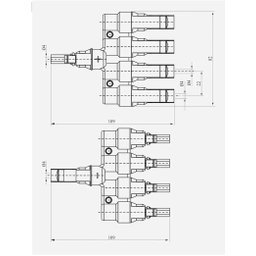 Conector MC4 Tipo T 4 vias 4x1 Painel Energia Solar 40A - 5