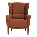 Ver imagem 4 de Poltrona Dekorien Milena Linho Ferrugem Rústico com Puff Premium Decoração