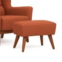 Ver imagem 5 de Poltrona Dekorien Milena Linho Ferrugem Rústico com Puff Premium Decoração