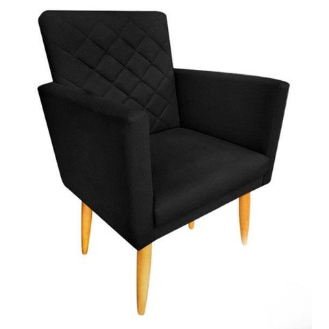 Poltrona Maitê Suede Preto para Escritório