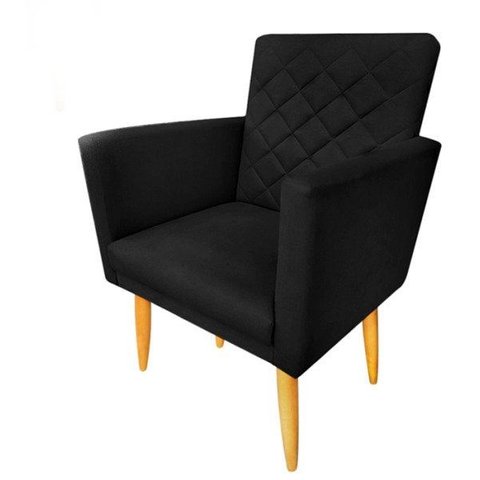 Poltrona Maitê Suede Preto para Quarto