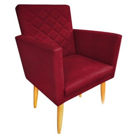 Poltrona Decorativa Maitê Suede Marsalla para Leitura